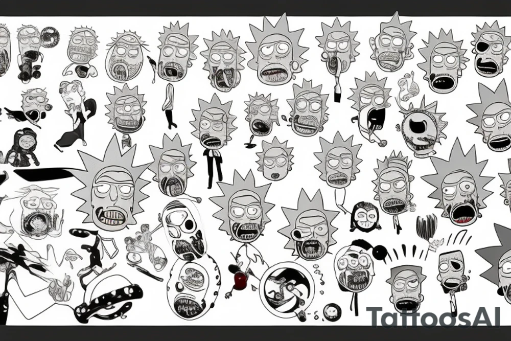 rick and morty tattoo idea