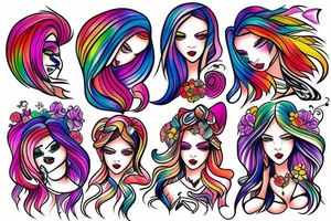 colorfull girl tattoo idea