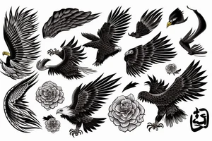 Eagle fights with smake tattoo idea