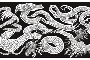 Eagle fights with snake tattoo idea