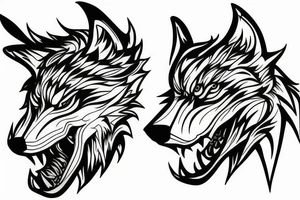 Fenrir wolf head tattoo idea