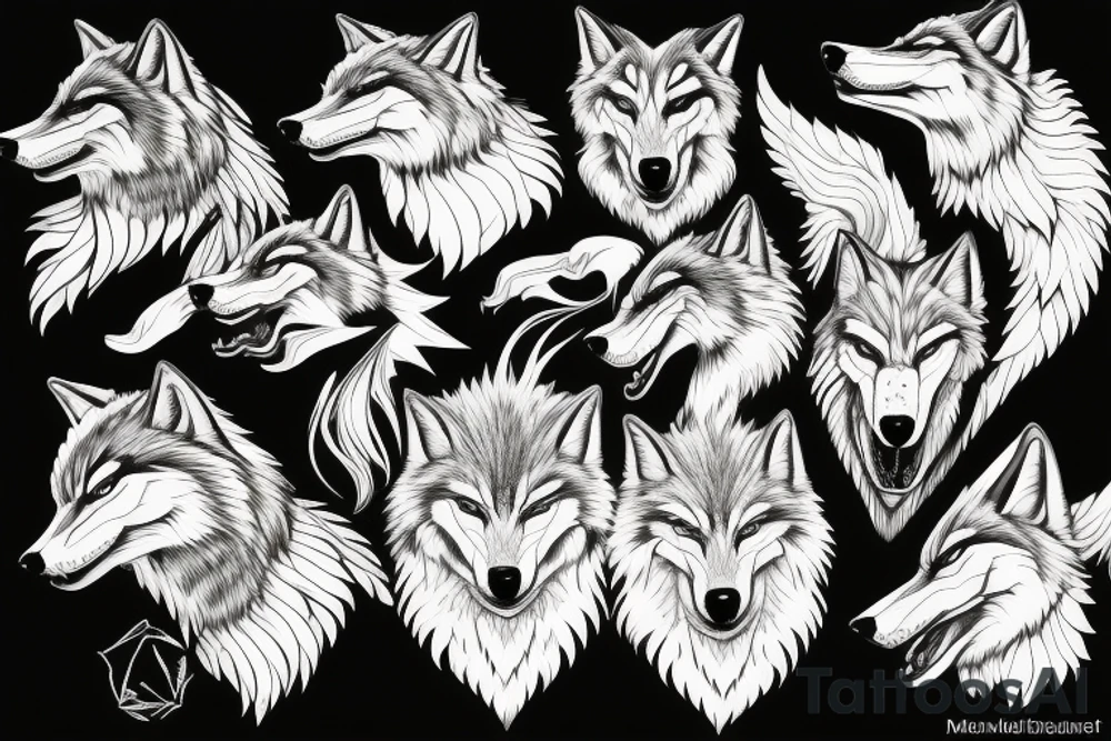 Fenrir wolf head tattoo idea