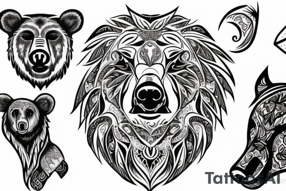 Bear head tattoo idea