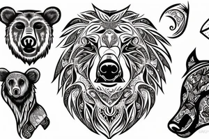 Bear head tattoo idea