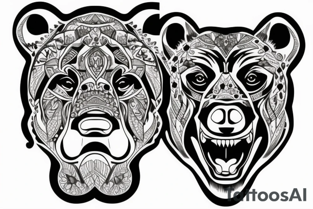 Bear head tattoo idea