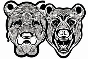 Bear head tattoo idea