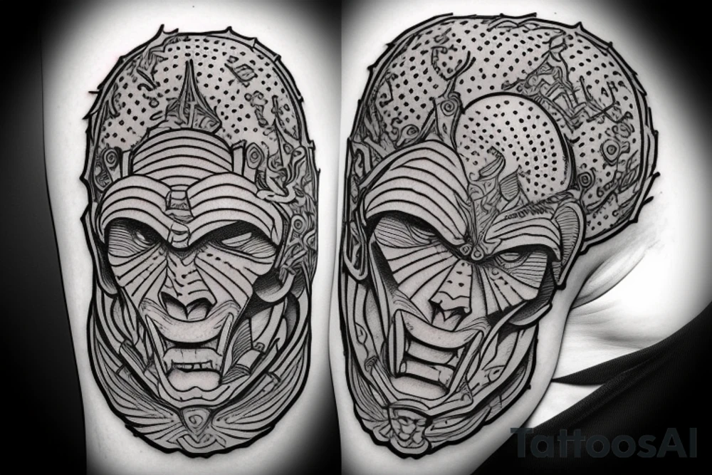 heman on a one wheel board tattoo idea