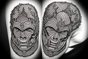 heman on a one wheel board tattoo idea