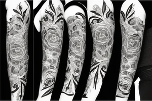 field of different type of flowers that wrap around the whole arm tattoo idea