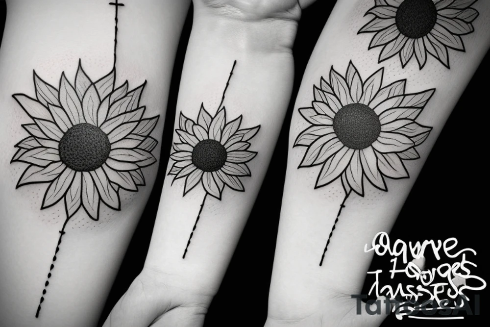 hourglass with sunflowers tattoo idea
