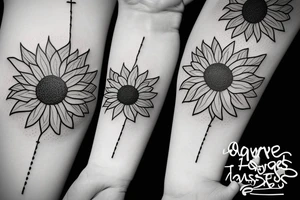 hourglass with sunflowers tattoo idea