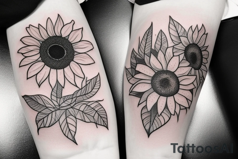 hourglass with sunflowers tattoo idea