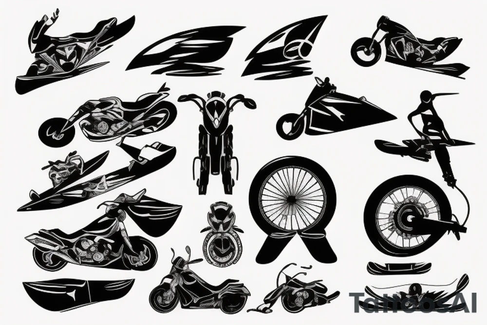 Motorbike and ski tattoo idea