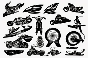 Motorbike and ski tattoo idea