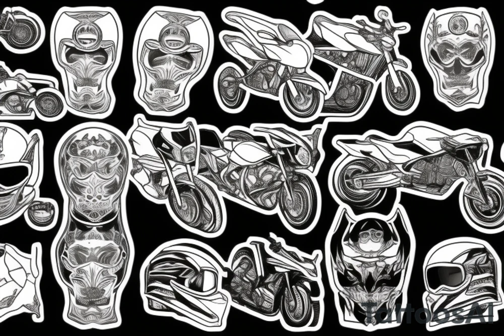Motorbike and ski tattoo idea