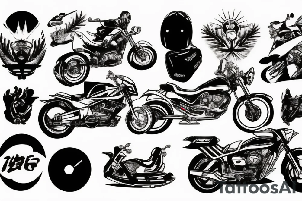 Motorbike and ski tattoo idea