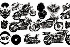 Motorbike and ski tattoo idea