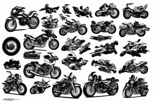 Motorbike and ski tattoo idea