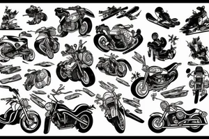Motorbike and ski tattoo idea