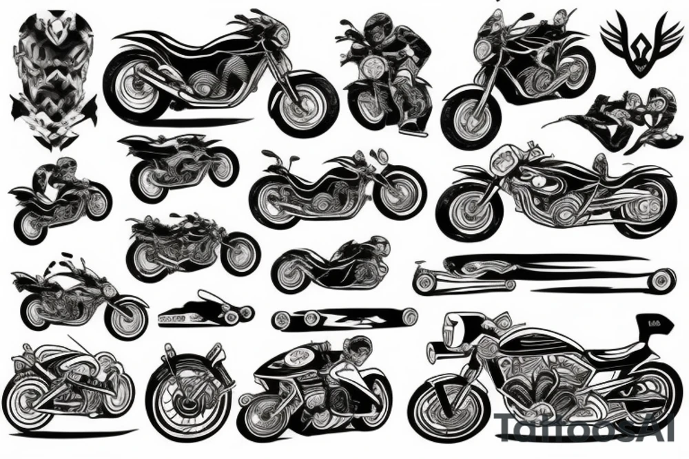 Motorbike and ski tattoo idea