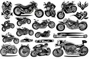 Motorbike and ski tattoo idea
