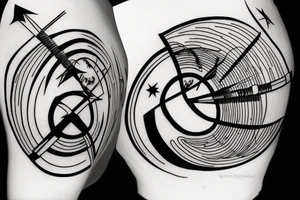 Bow and arrow aiming towards globe tattoo idea