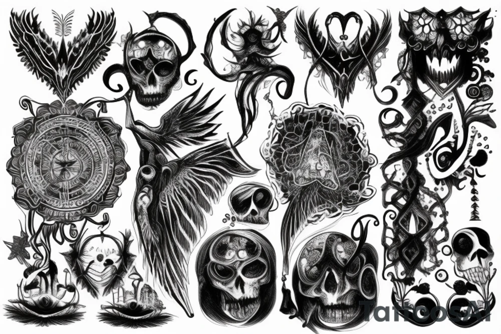 back tattoo ,mystic ,creepy ,beautiful tattoo idea