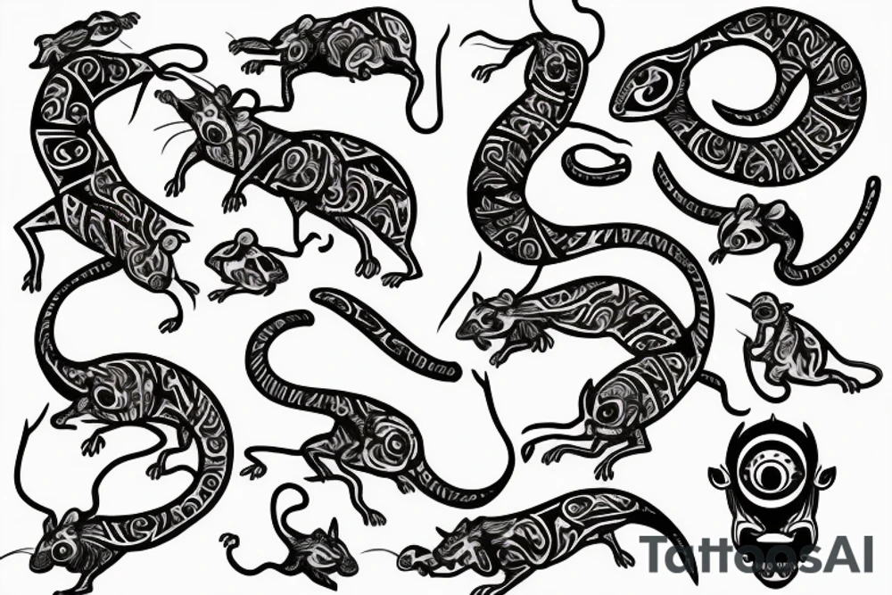 Rat with one red eye tattoo idea