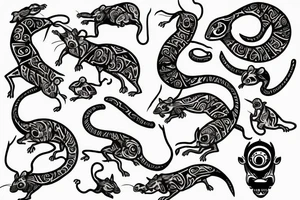 Rat with one red eye tattoo idea