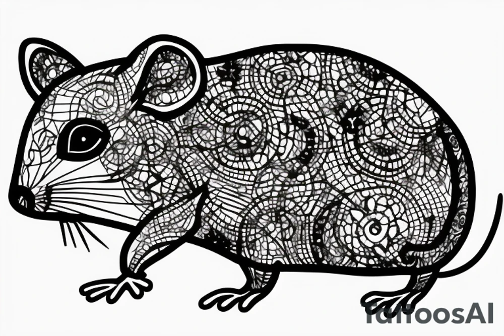 Rat with one red eye tattoo idea