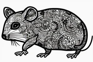 Rat with one red eye tattoo idea