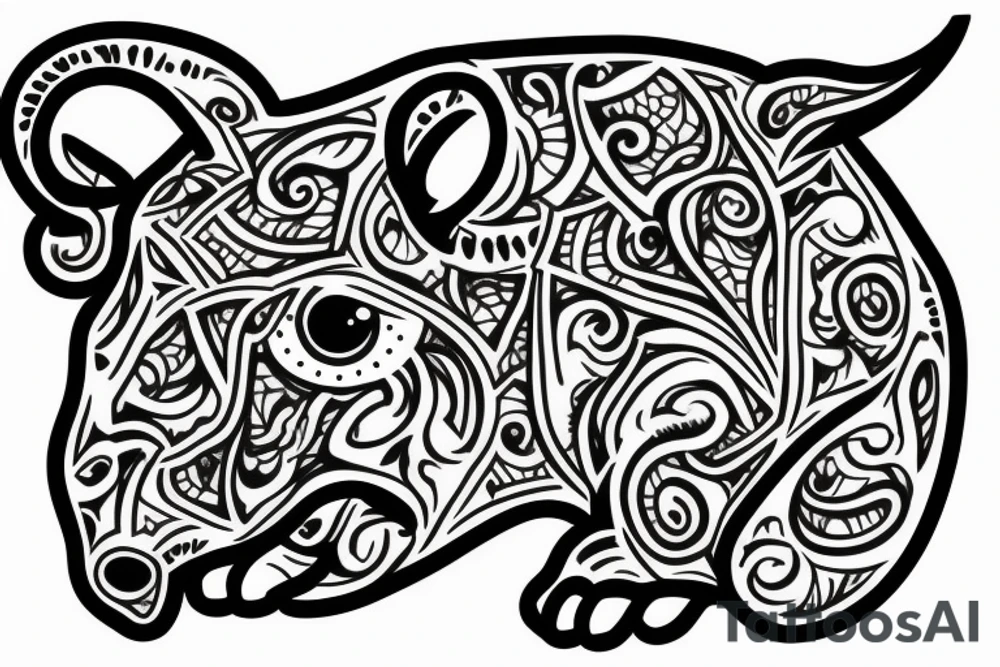 Rat with one red eye tattoo idea