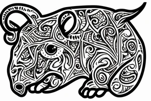 Rat with one red eye tattoo idea