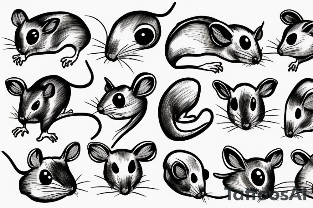 Rat with one red eye tattoo idea