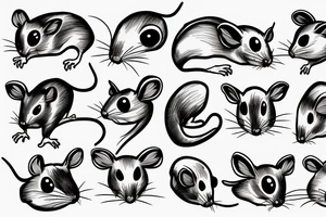 Rat with one red eye tattoo idea