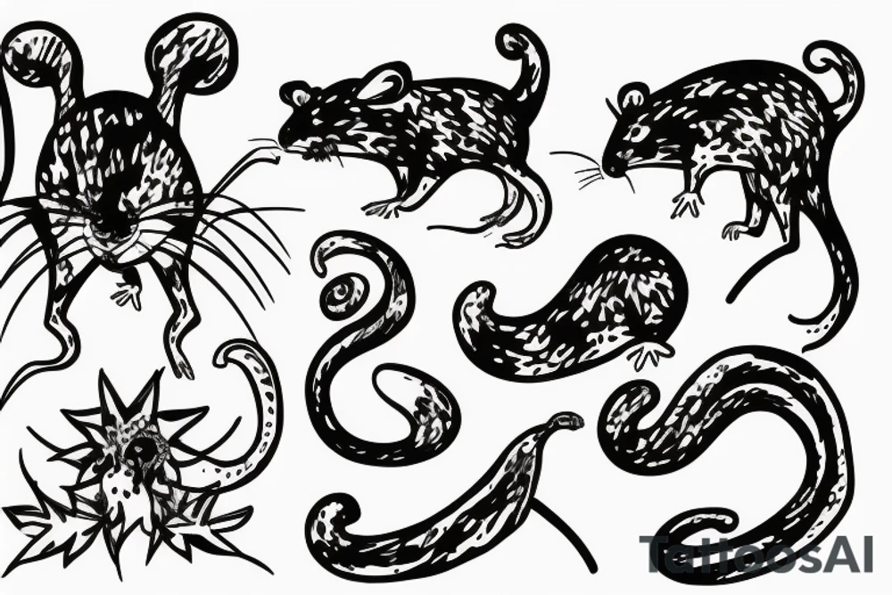 Minimalistic rat tattoo idea