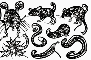 Minimalistic rat tattoo idea