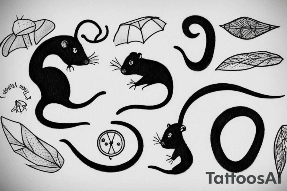 Minimalistic rat tattoo idea