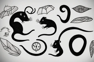 Minimalistic rat tattoo idea
