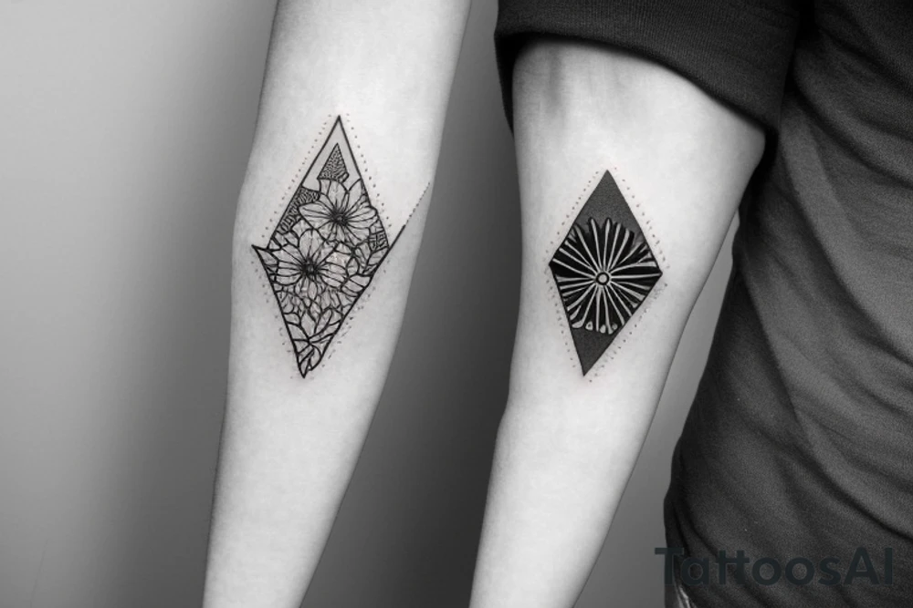 Flowers coming out of a square with a triangle tattoo idea Flowers coming out of a square with a triangle tattoo idea