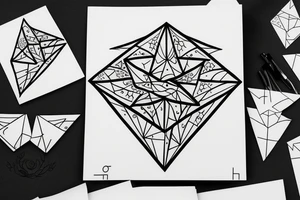 Flowers coming out of a square with a triangle tattoo idea
