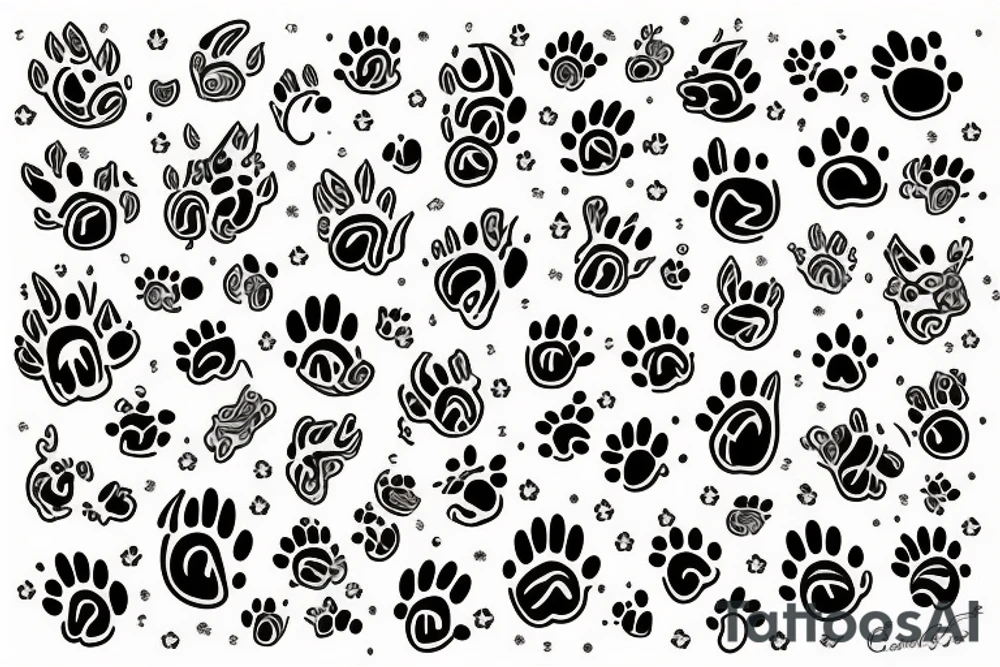 cat, toffee, paw tattoo idea