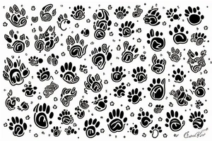 cat, toffee, paw tattoo idea