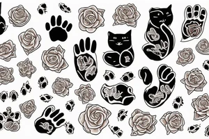 toffee with cat paw tattoo idea