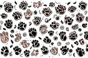 toffee with cat paw tattoo idea