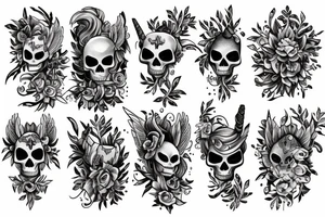 Skeleton unicorn tattoo idea