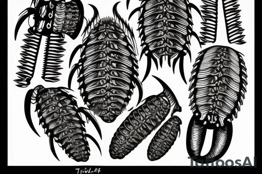 Trilobite with Long spikes tattoo idea