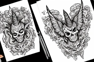 Skeleton unicorn tattoo idea