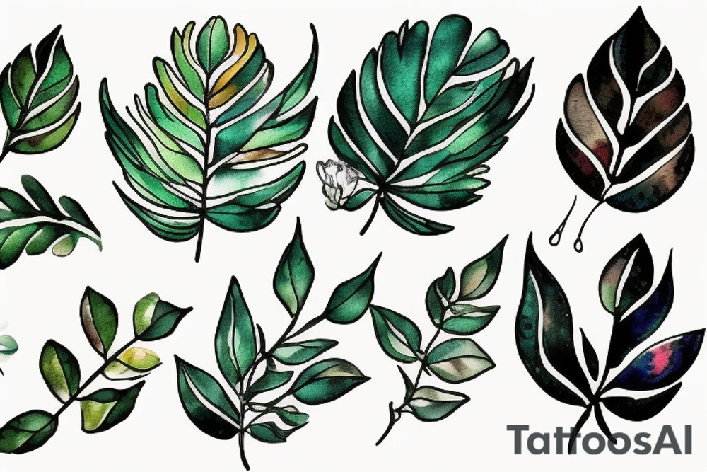 Flower Leaf tattoo idea