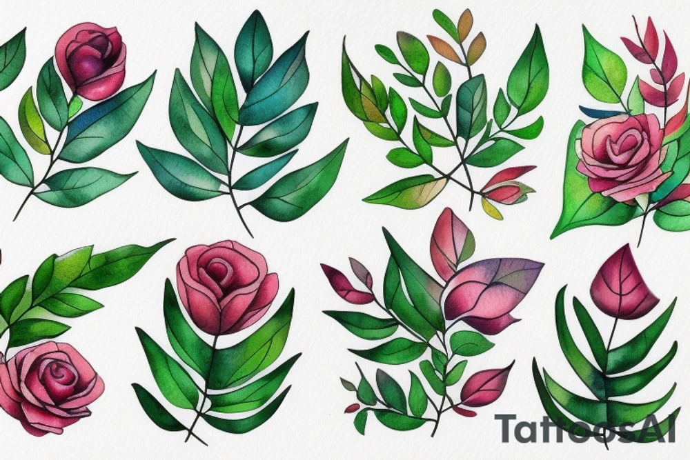 Flower Leaf tattoo idea